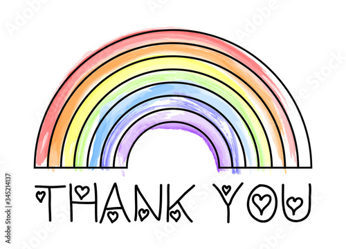 Free Download Thank you rainbow vector - GFXLoad
