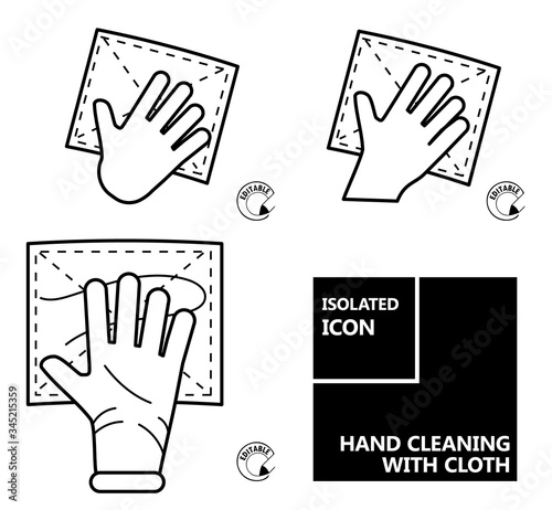 Icon hand cleaning with cloth