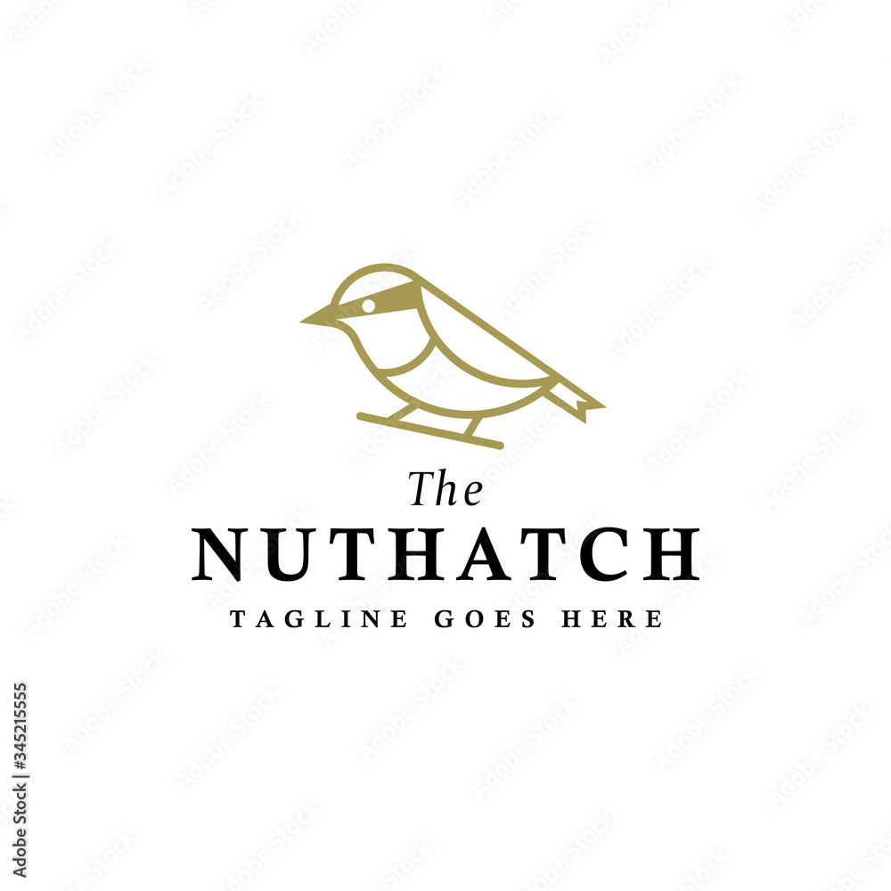 Obraz premium the nuthatch bird logo icon vector template