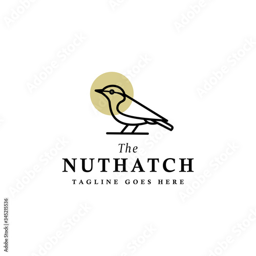 the nuthatch bird logo icon vector template