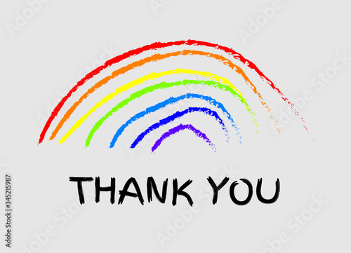 Thank you rainbow vector