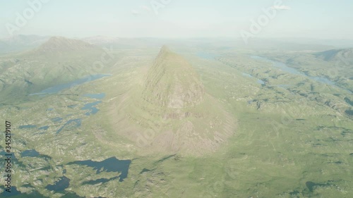 Aerial shot of Suilven in Scotland photo