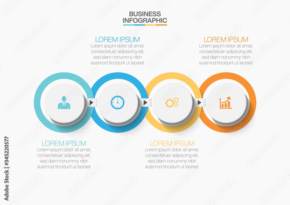 Fototapeta premium Business data visualization. timeline infographic icons designed for abstract background template milestone element modern diagram process technology digital marketing data presentation chart Vector