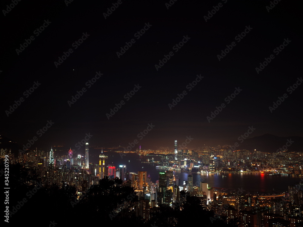 Fototapeta premium City lights of Hong Kong