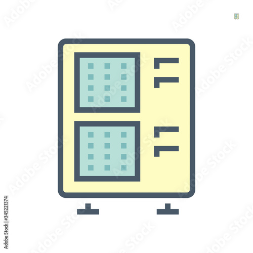 Air compressor part of air conditioner system vector icon design, 64x64 pixel perfect and editable stroke.