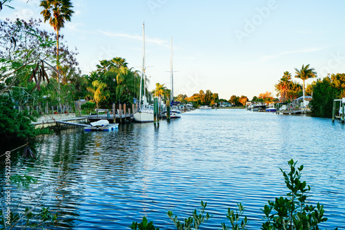 Florida luxury waterfront house landscape