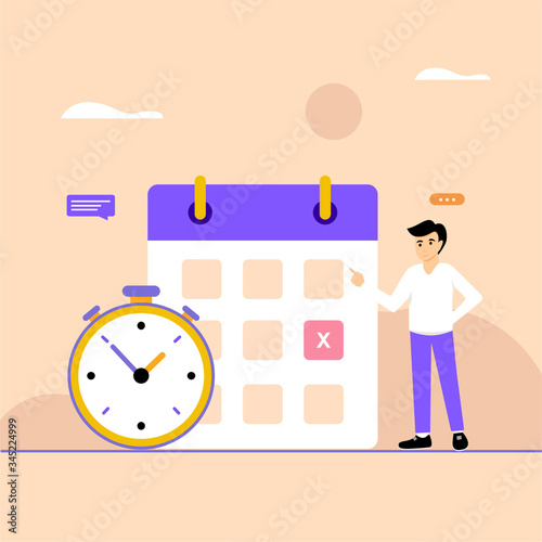 Time management concept landing page