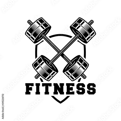 People weightlifting fitness CrossFit exercise simple and minimalist vintage logo design template