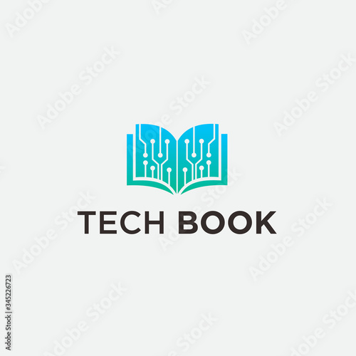 tech book logo / vector book