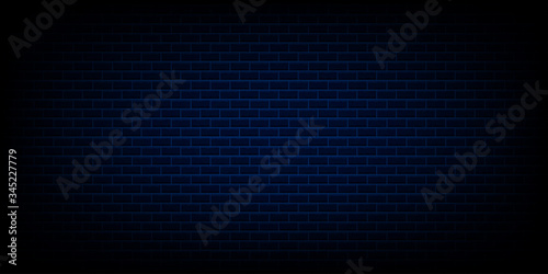 drak blue brick wall texture vector illustration using as background and wallpaper with copy space.