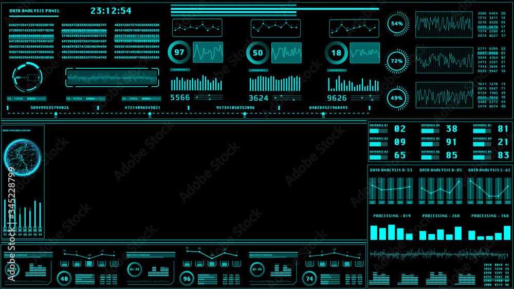 HUD Futuristic Element Statistics Data Reality Technology Screen Display. HUD Futuristic Element Statistics Data Reality Technology Screen Display.
