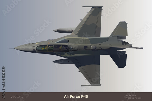eps Vector image:Air Force F-16 Fighting Falcon