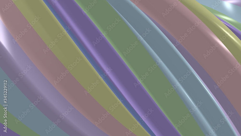 Fototapeta premium Twist lines 3d rendering minimal modern style. Illustration background of modern mock up futuristic design.