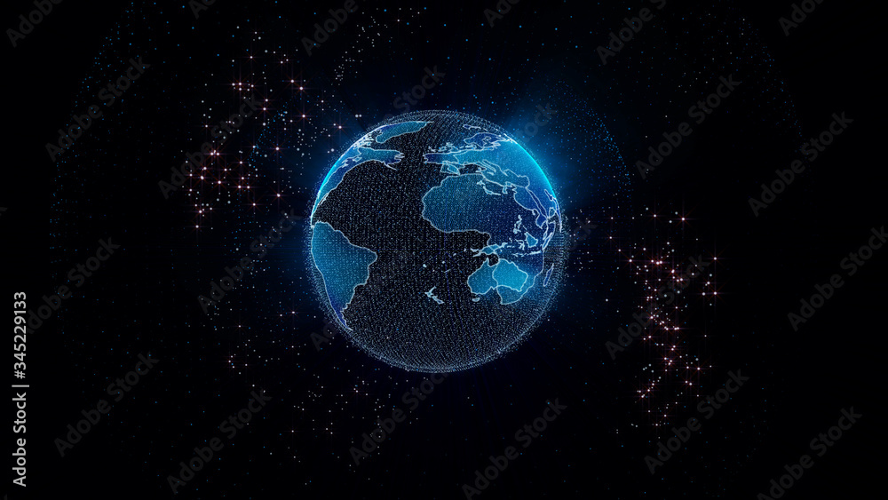 World Map Planet 3D Rendering Element Futuristic Illustration. World Map Planet 3D Rendering Element Futuristic Illustration.