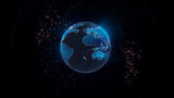 World Map Planet 3D Rendering Element Futuristic Illustration.