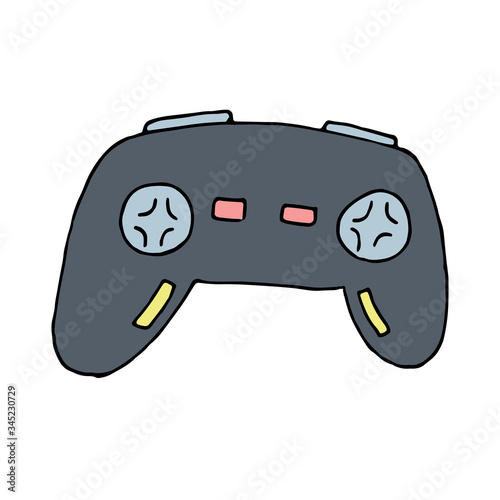 color vector isolated doodle element, game console joystick