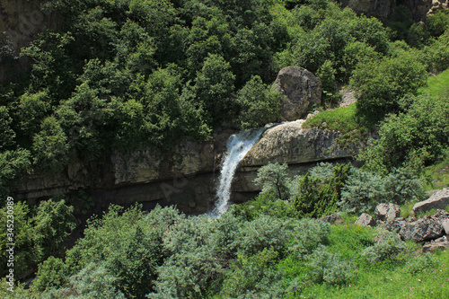 Azerbaijan. Waterfall in the mountain village of Laza.