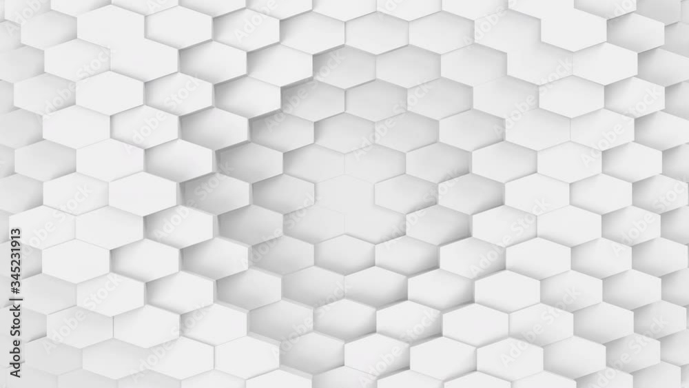 Abstract Geometric Shape Surface Loop. Minimal grid pattern, random waving motion background canvas in pure wall. Seamless loop 4K Footage