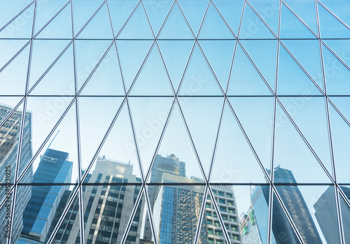 Wallpaper Mural Exterior of high rise office building in downtown of Hong Kong city Torontodigital.ca