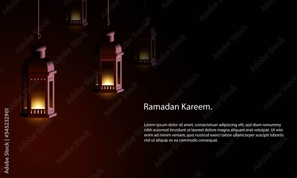Vector graphic of Ramadan Kareem with Lantern. Fit for greeting card, wallpaper and other. Vector graphic of Ramadan Kareem with Lantern. Fit for greeting card, wallpaper and other.