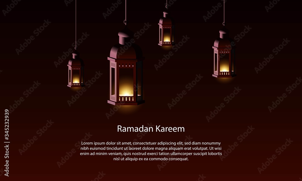 Vector graphic of Ramadan Kareem with Lantern. Fit for greeting card, wallpaper and other. Vector graphic of Ramadan Kareem with Lantern. Fit for greeting card, wallpaper and other.