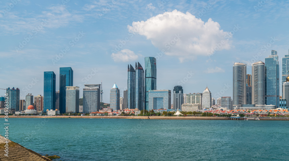 Obraz premium Modern urban architectural landscape of Qingdao, China..