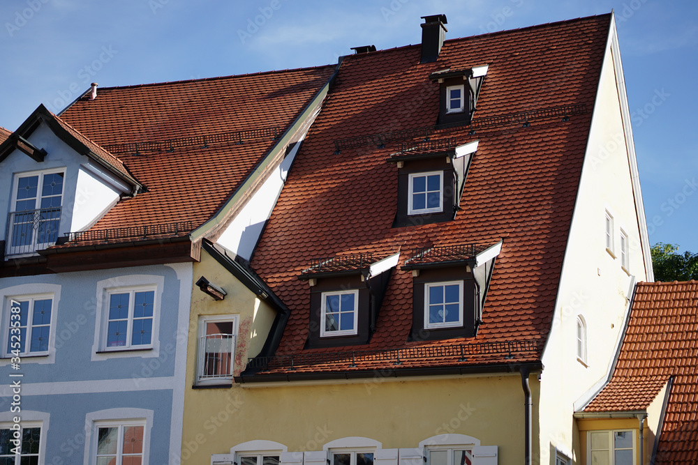 European style house roof in Germany.