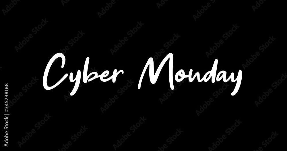 Cyber Monday White Color Cursive Font Transition on Green Background Stock Video