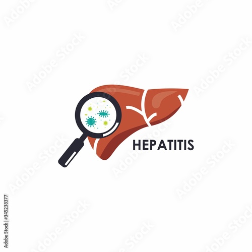 Liver disease hepatitis icon. Inflammation of the internal organ concept. 