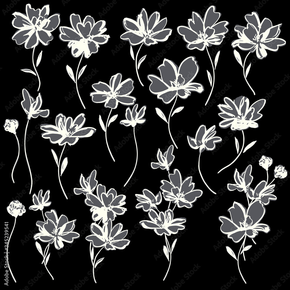 Naklejka Flower vector illustration material abstract beautifully,