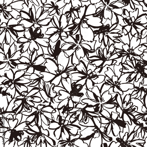 Seamless pattern material of an abstract flower,