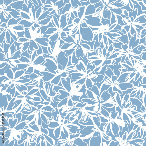 Seamless pattern material of an abstract flower,