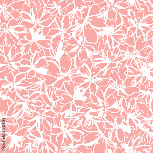 Seamless pattern material of an abstract flower,