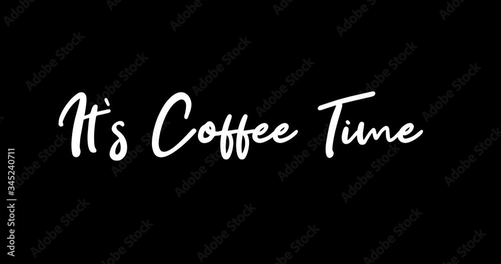 It's Coffee Time White Color Cursive Font Transition on Green Background Stock Video  It's Coffee Time White Color Cursive Font Transition on Green Background Stock Video