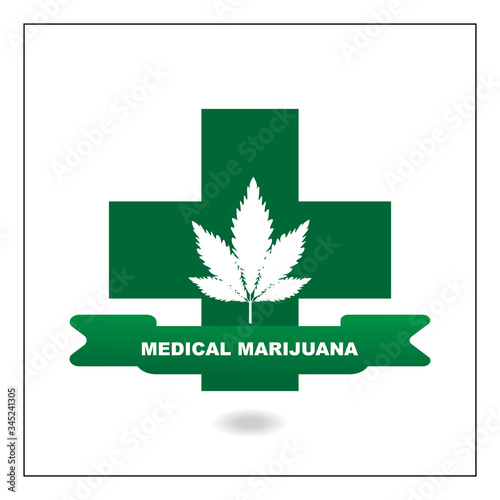 medical marijuana logo or CBD concept vector