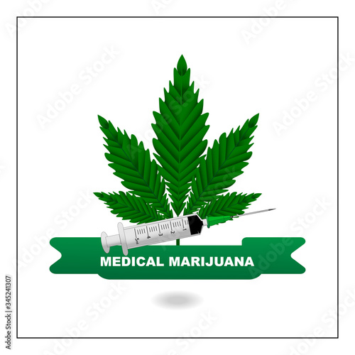 medical marijuana logo or CBD concept vector