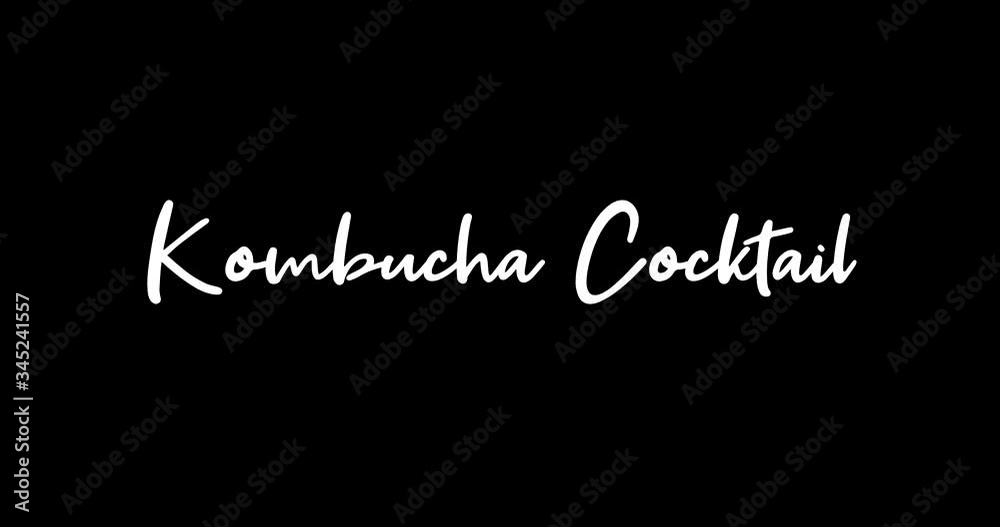 Kombucha Cocktail White Color Cursive Font Transition on Green Background Stock Video Kombucha Cocktail White Color Cursive Font Transition on Green Background Stock Video