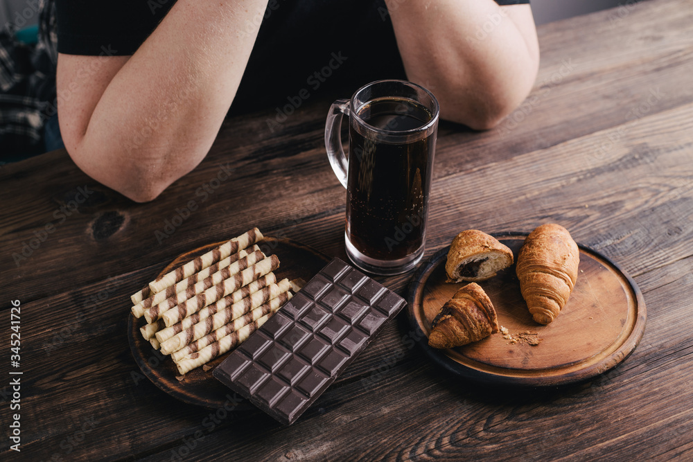 Emotional eating mental disorder, depression, comfort food. Overweight ...
