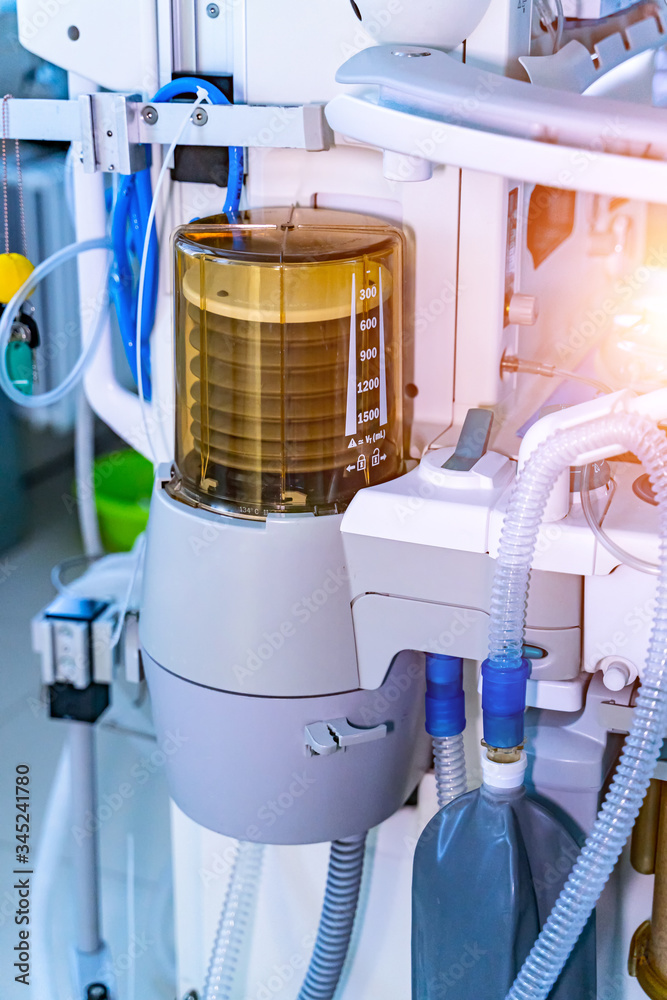 Artificial lung ventilation monitor in the intensive care unit. Nurse ...