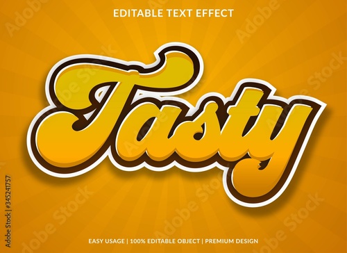 tasty  text effect template with bold text and cartoon style use for brand label and logotype 