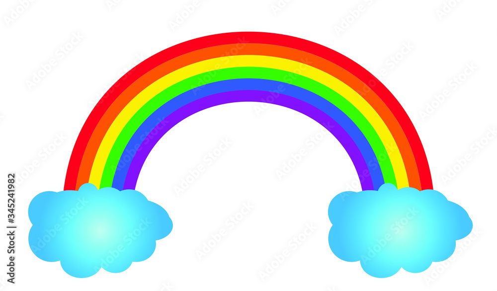 rainbow with clouds vector drawing rainbow with clouds vector drawing
