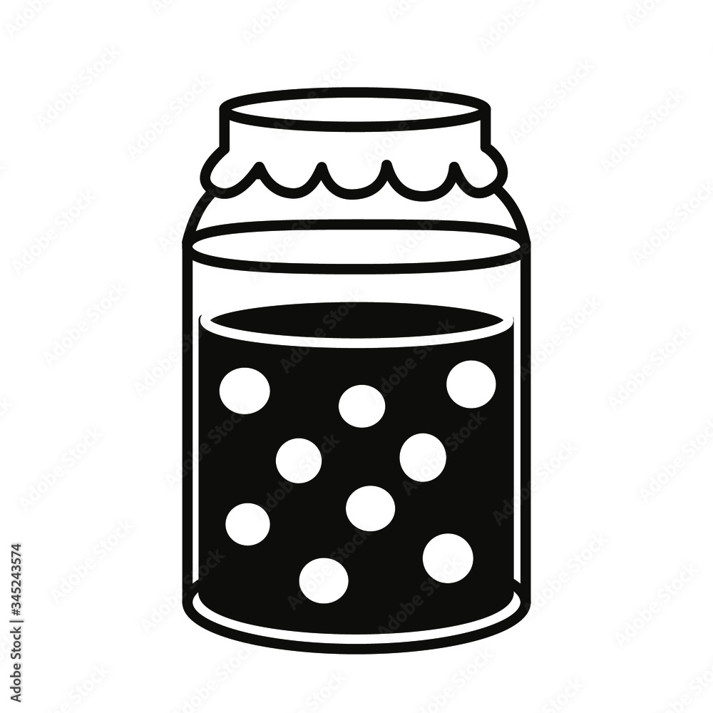 Jar of sweet jam. Simple vector illustration. Jar of sweet jam. Simple vector illustration.