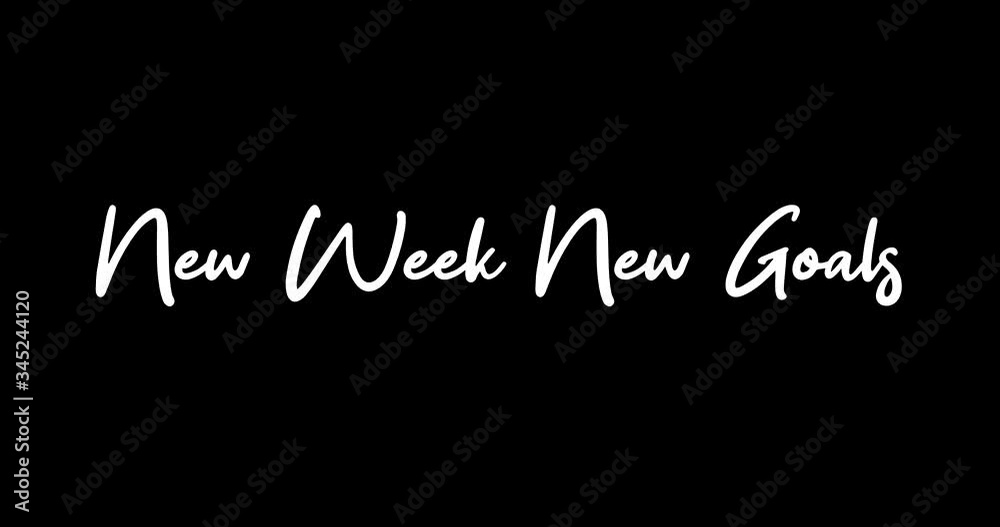 New Week New Goals White Color Cursive Font Transition on Green Background Stock Video New Week New Goals White Color Cursive Font Transition on Green Background Stock Video