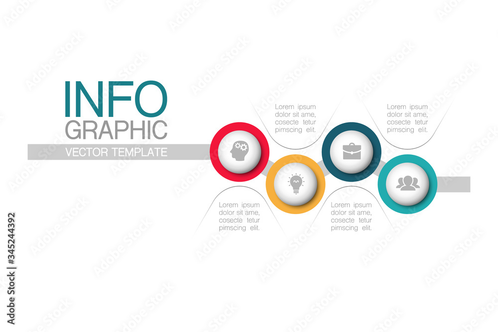 Fototapeta premium Vector iInfographic template for business, presentations, web design, 4 options.