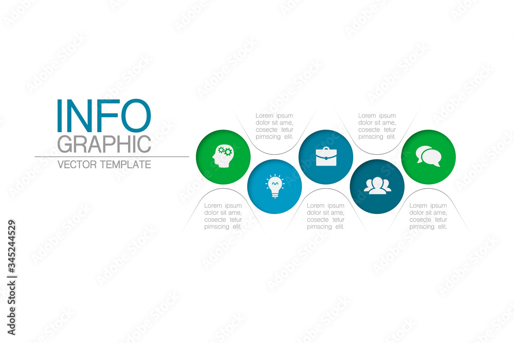 Vector iInfographic template for business, presentations, web design, 5 options. Vector iInfographic template for business, presentations, web design, 5 options.