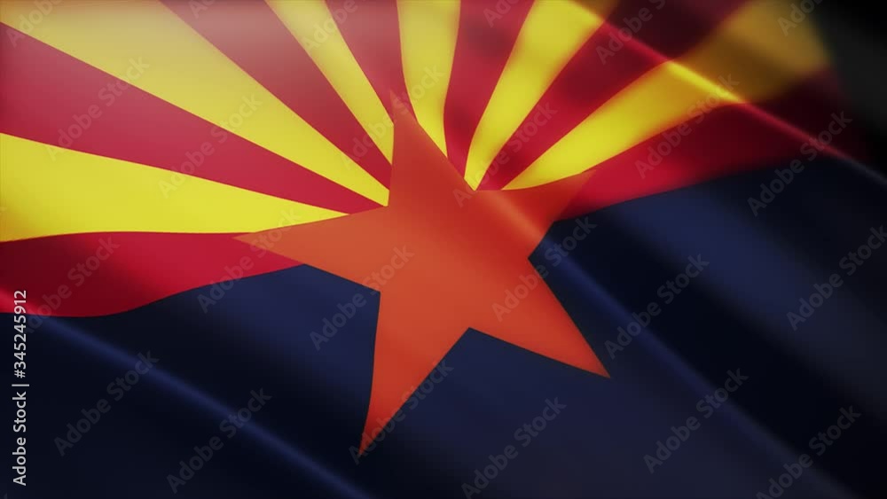 4k Arizona flag;state in United States America;cloth texture slow ...