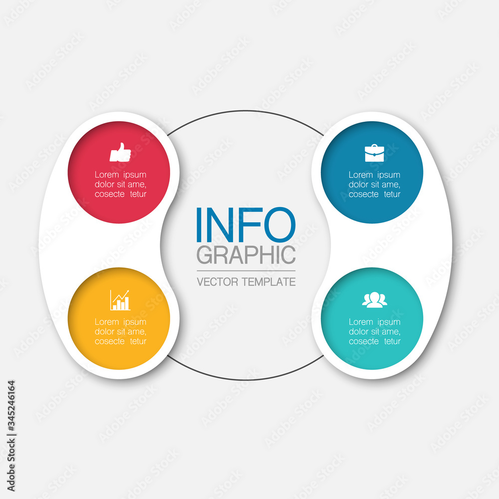 Fototapeta premium Vector iInfographic template for business, presentations, web design, 4 options.