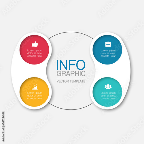 Vector iInfographic template for business, presentations, web design, 4 options.