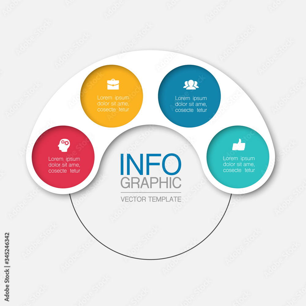 Vector iInfographic template for business, presentations, web design, 4 options. Vector iInfographic template for business, presentations, web design, 4 options.
