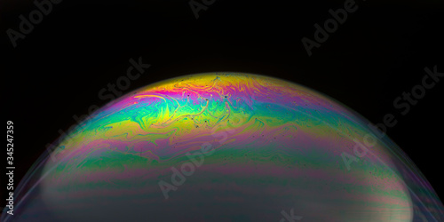 Close up details of soap bubble abstraction